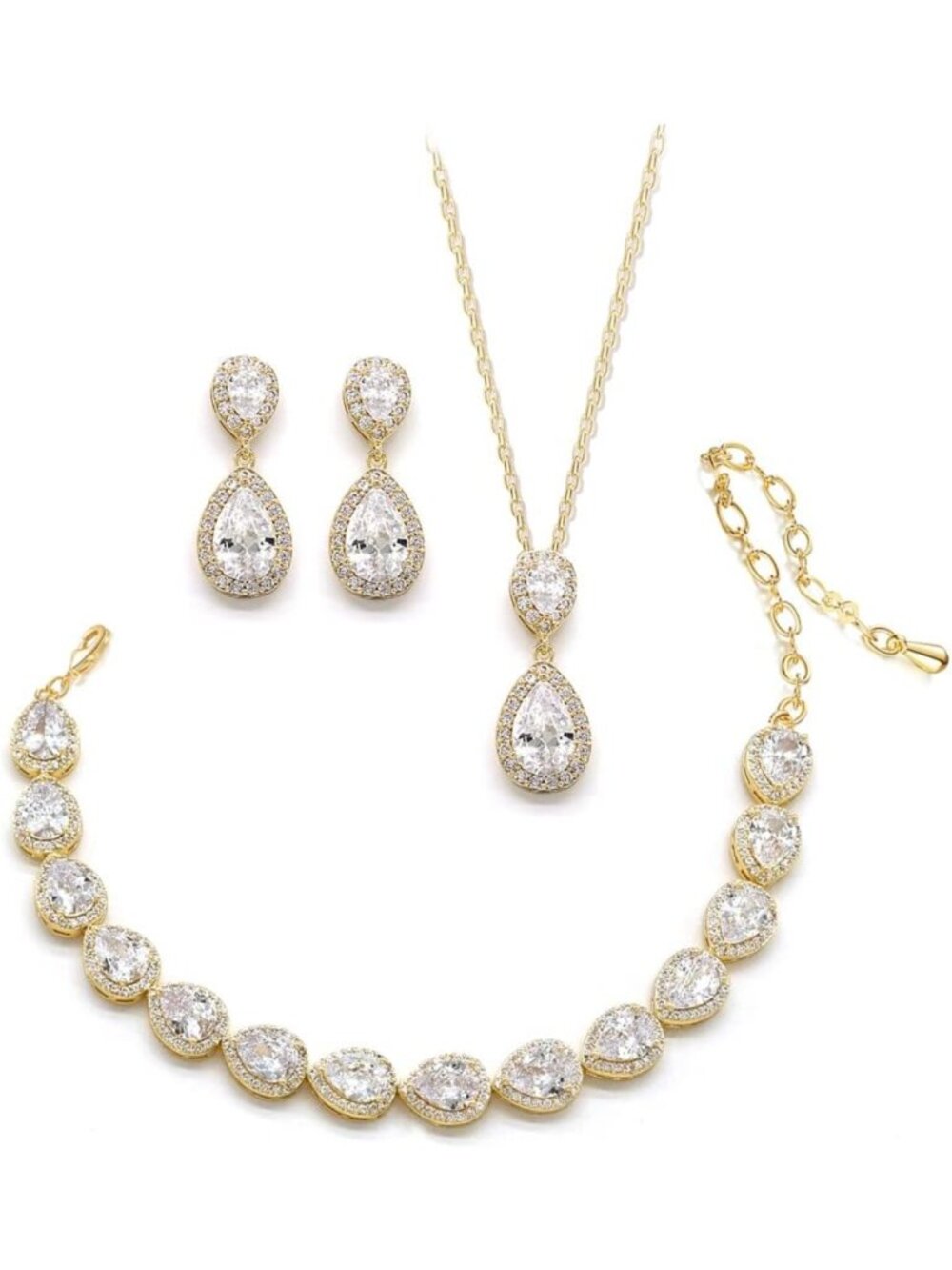 Stunning Teardrop Bridal Jewelry Set for Weddings, Proms & Bridesmaids